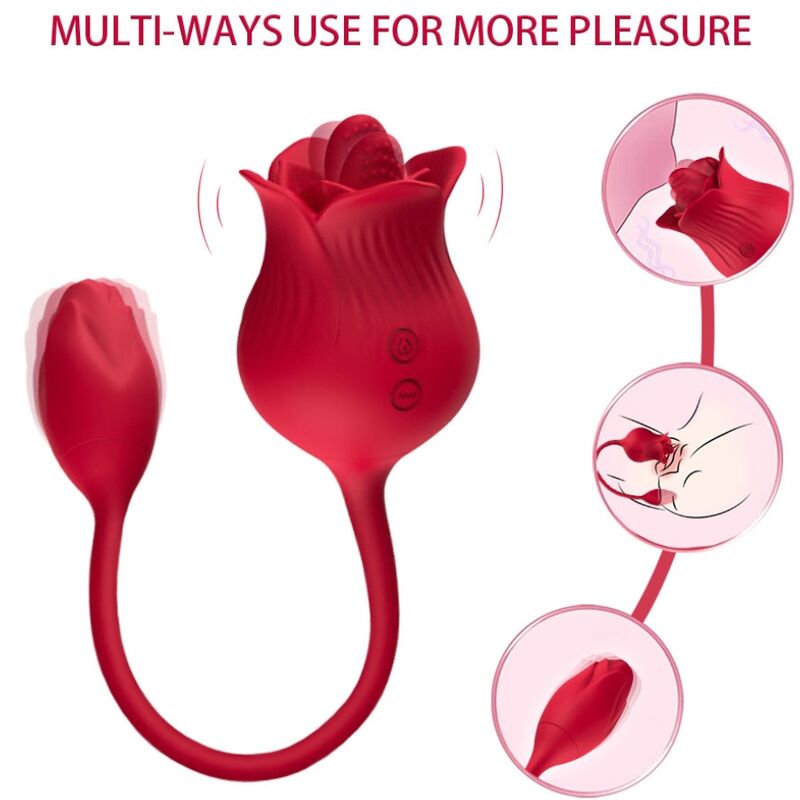 ARMONY - VIBRATORE ROSA CON COLA ROSSO – Stimolatore d'aria con vibrazione – foto 2