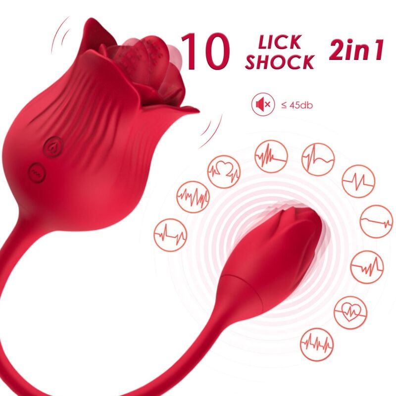 ARMONY - VIBRATORE ROSA CON COLA ROSSO – Stimolatore d'aria con vibrazione