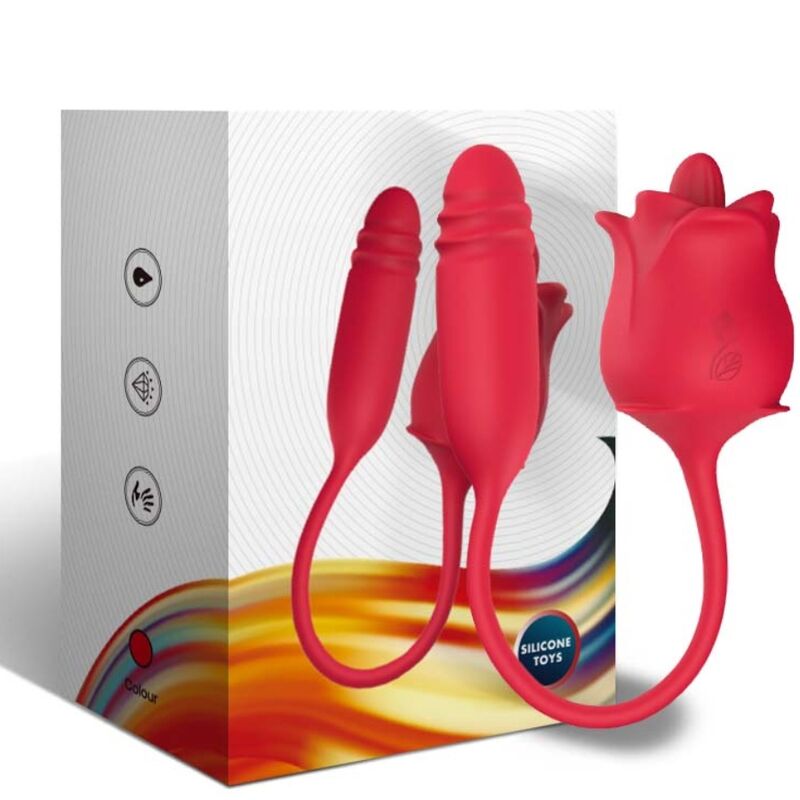 ARMONY - 3 IN 1 ROSA, STIMOLATORE, ASPIRAZIONE E SU&GIÙ CON CODA ROSSA – Stimolatore d'aria con vibrazione – foto 5