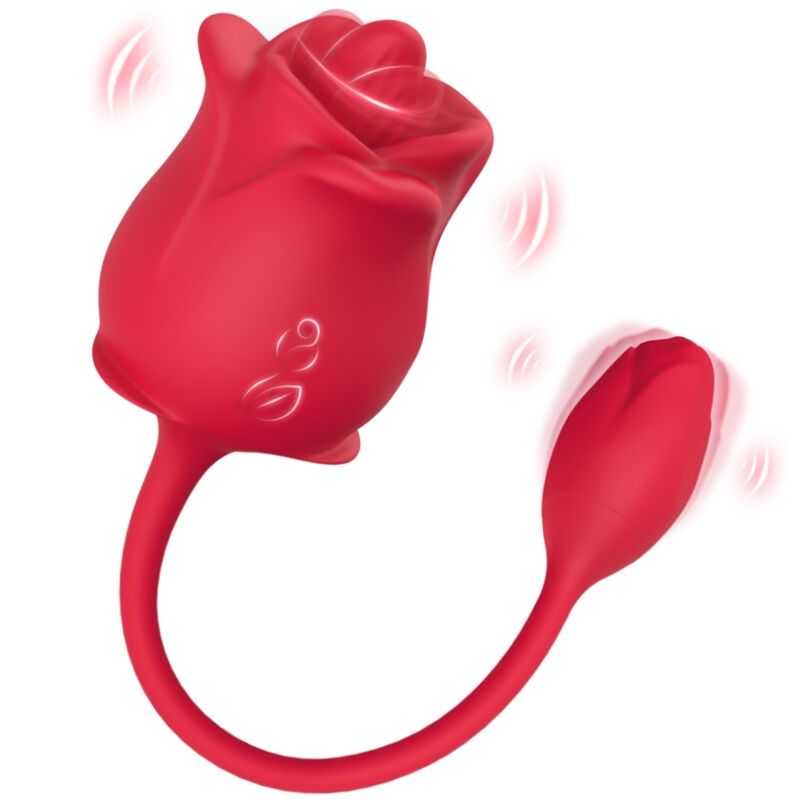 ARMONY - STIMOLATORE E VIBRATORE ROSA 2 IN 1 CON ASPIRAZIONE E CODA ROSSA 10 MODALITÀ – Stimolatore d'aria con vibrazione – foto 5