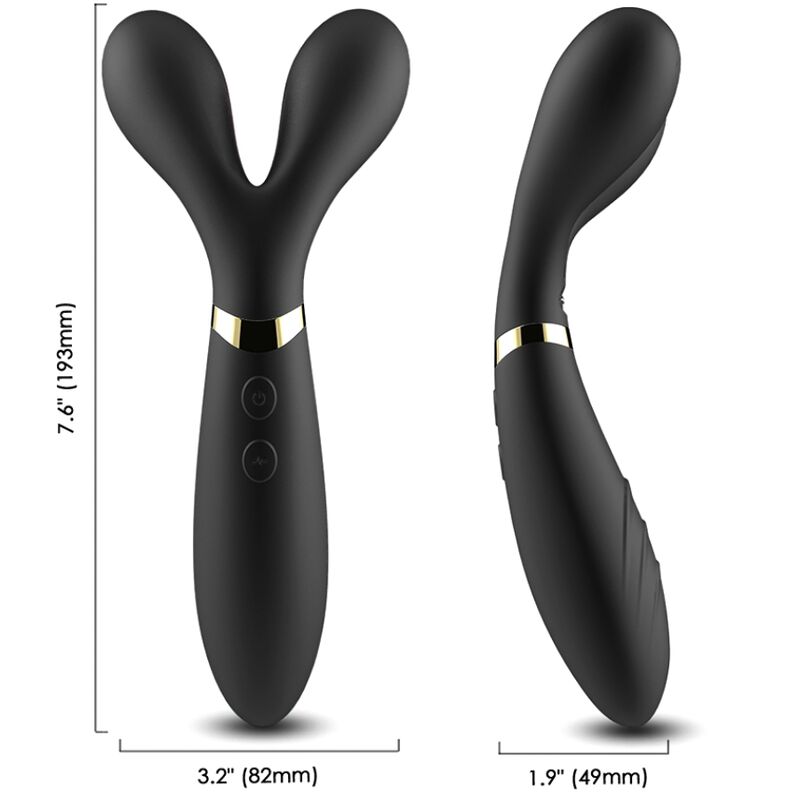 ARMONY - MASSAGGIATORE E VIBRATORE Y-WAND DOPPIA TESTA NERO – Per il clitoride