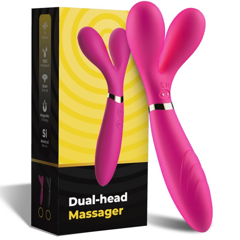 ARMONY - MASSAGGIATORE E VIBRATORE A Y-WAND DOPPIA TESTA FUCSIA – Per il clitoride – foto 5