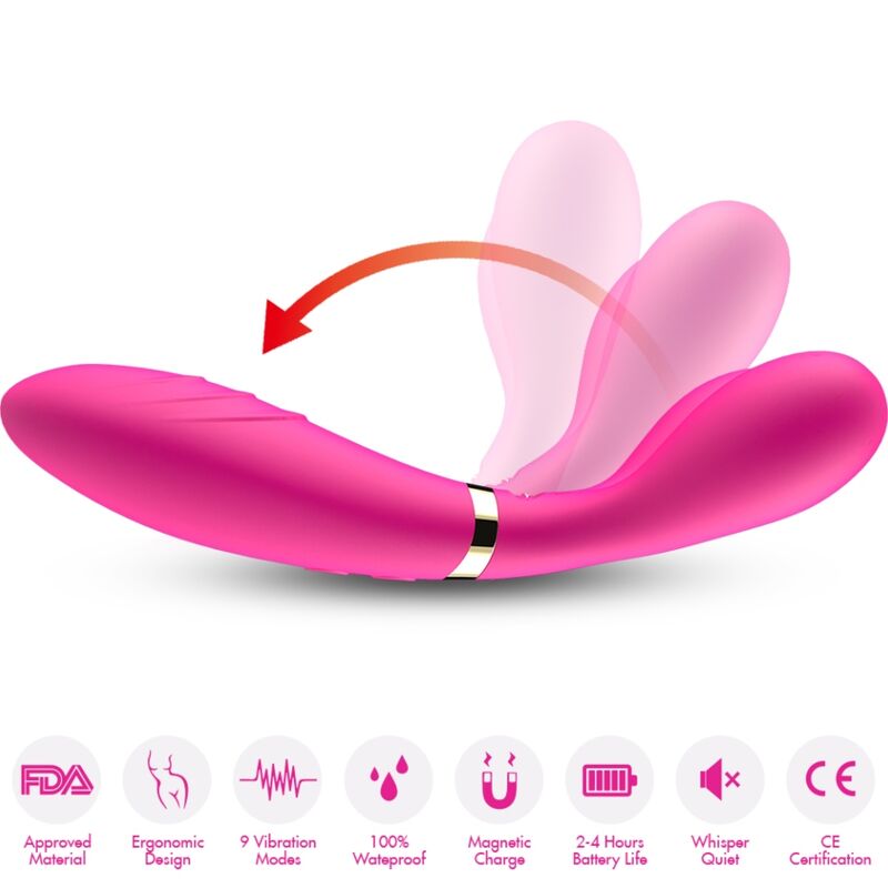ARMONY - MASSAGGIATORE E VIBRATORE A Y-WAND DOPPIA TESTA FUCSIA – Per il clitoride – foto 3