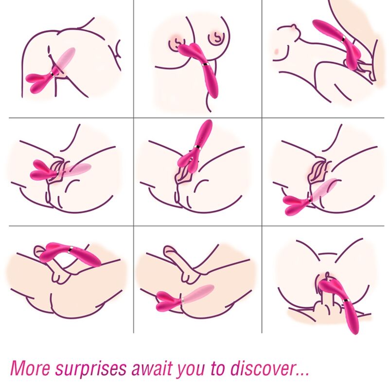 ARMONY - MASSAGGIATORE E VIBRATORE A Y-WAND DOPPIA TESTA FUCSIA – Per il clitoride – foto 2