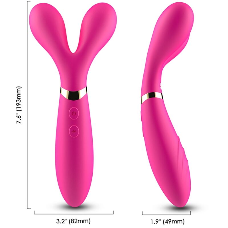 ARMONY - MASSAGGIATORE E VIBRATORE A Y-WAND DOPPIA TESTA FUCSIA – Per il clitoride