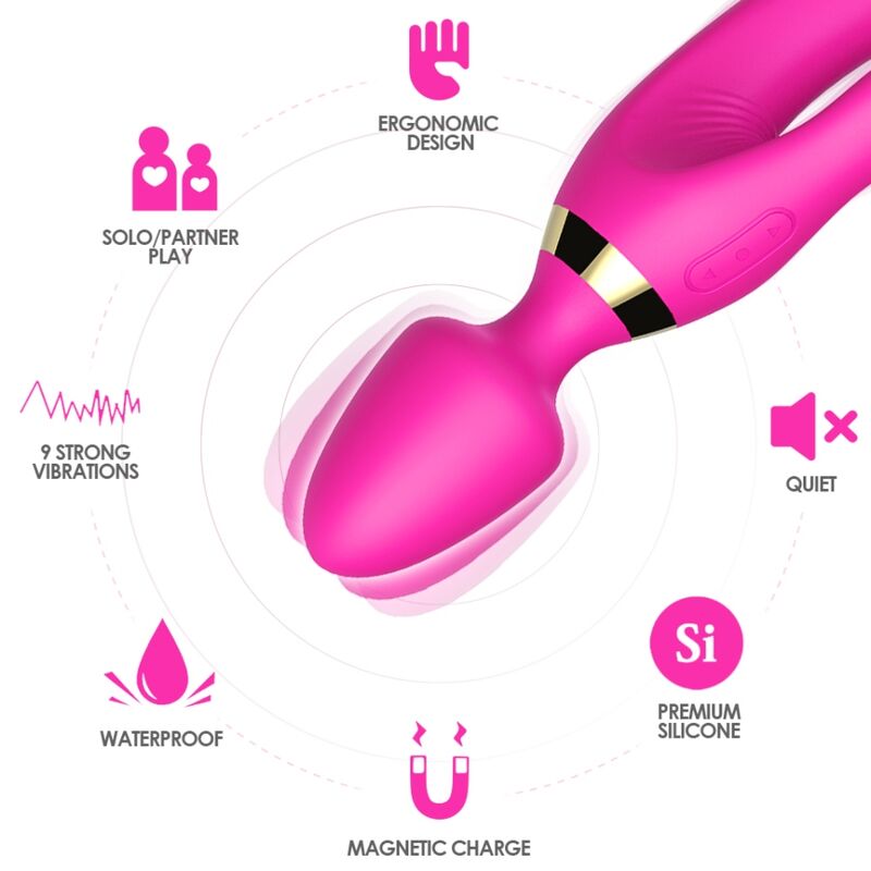 ARMONY - MASSAGGIATORE E VIBRATORE RABBIT FUCSIA – Per il clitoride – foto 3