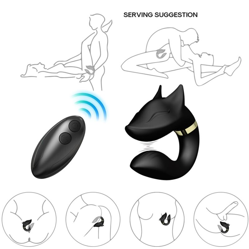 ARMONY - VIBRATORE FOX PER COPPIA TELECOMANDO NERO – Vibratore per coppie UD