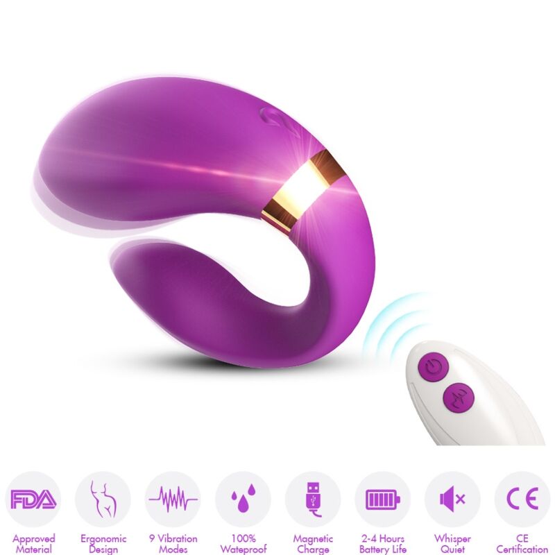 ARMONY - VIBRATORE A MEZZALUNA PER COPPIA TELECOMANDO VIOLA – Vibratore per coppie UD