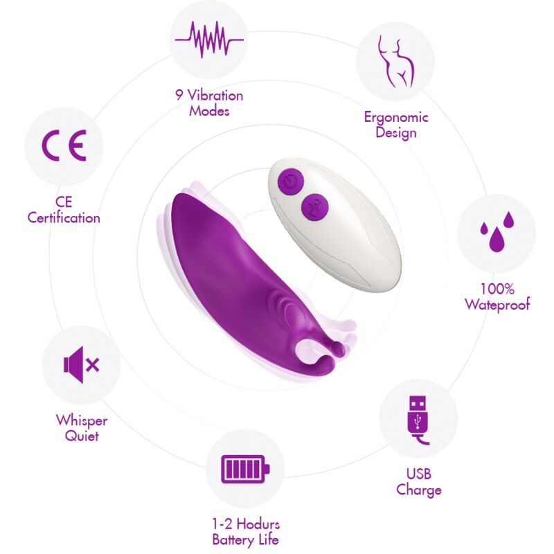 ARMONY - MUTANDINE INDOSSABILI HONEYBEE VIBRATORE G-SPOT REMOTE CONTROL VIOLA – Per il clitoride – foto 6