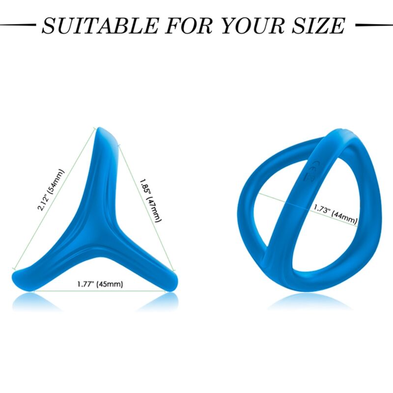 ARMONY - ANELLO TRESOR DOPPIO IN SILICONE BLU – Cockring senza vibrazione – foto 2