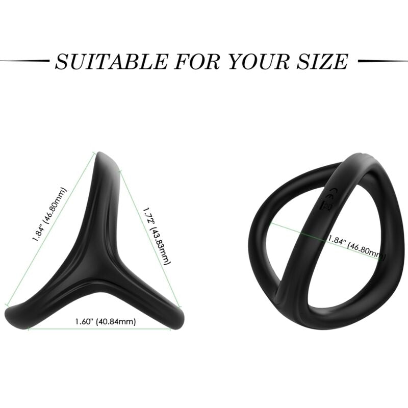 ARMONY - ANELLO TRESOR DOPPIO IN SILICONE NERO – Cockring senza vibrazione – foto 2