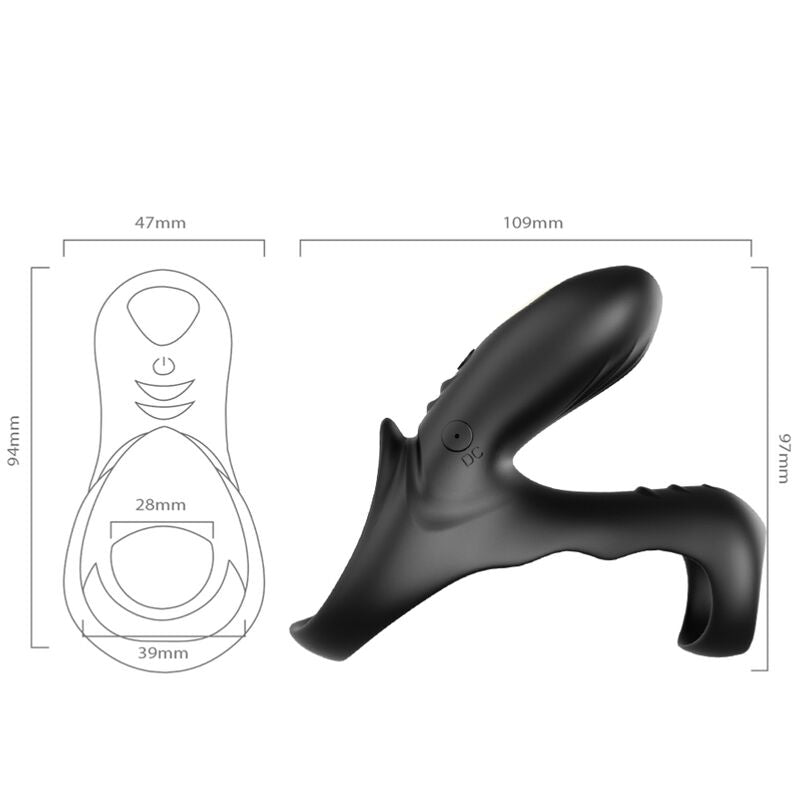 ARMONY - ANELLO VIBRATORE DOPPIO RANGER PER COPPIA NERO – Cockring con vibrazione – foto 4