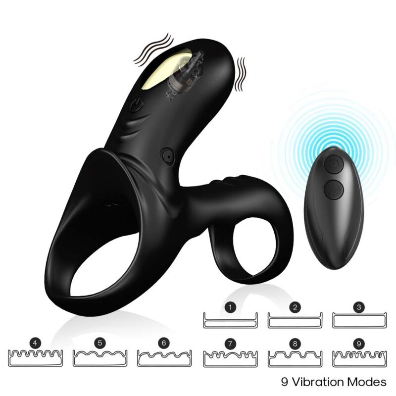 ARMONY - ANELLO VIBRATORE DOPPIO RANGER PER COPPIA NERO – Cockring con vibrazione