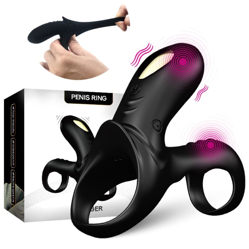 ARMONY - ANELLO VIBRATORE DOPPIO RANGER PER COPPIA NERO – Cockring con vibrazione – foto 5