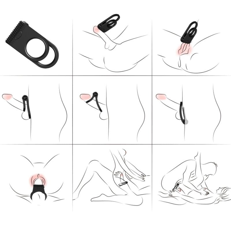 ARMONY - TWINS DOPPIO ANELLO VIBRATORE PER COPPIA NERO – Cockring con vibrazione – foto 2