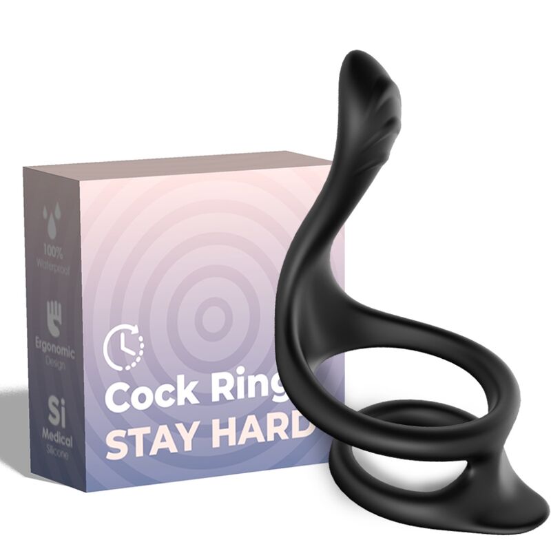 ARMONY - ANELLO ANALE DOPPIO CODA NERO – Cockring senza vibrazione