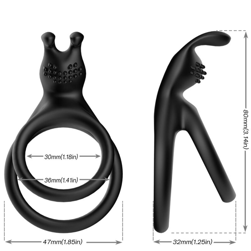 ARMONY - ANELLO TENSY DOUBLE CONIGLIO LUMINOSO – Cockring senza vibrazione – foto 3