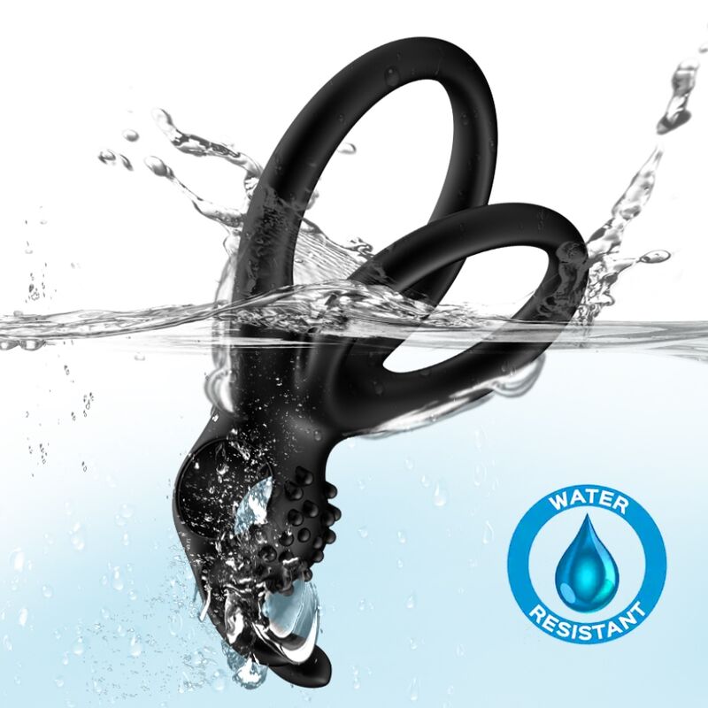 ARMONY - ANELLO VIBRATORE DOPPIO TRAVELLER PER COPPIA RABBIT BLACK – Cockring con vibrazione – foto 2
