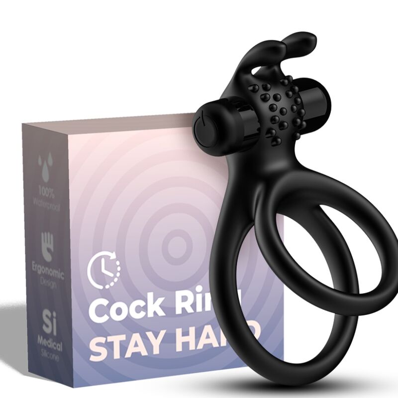 ARMONY - ANELLO VIBRATORE DOPPIO TRAVELLER PER COPPIA RABBIT BLACK – Cockring con vibrazione
