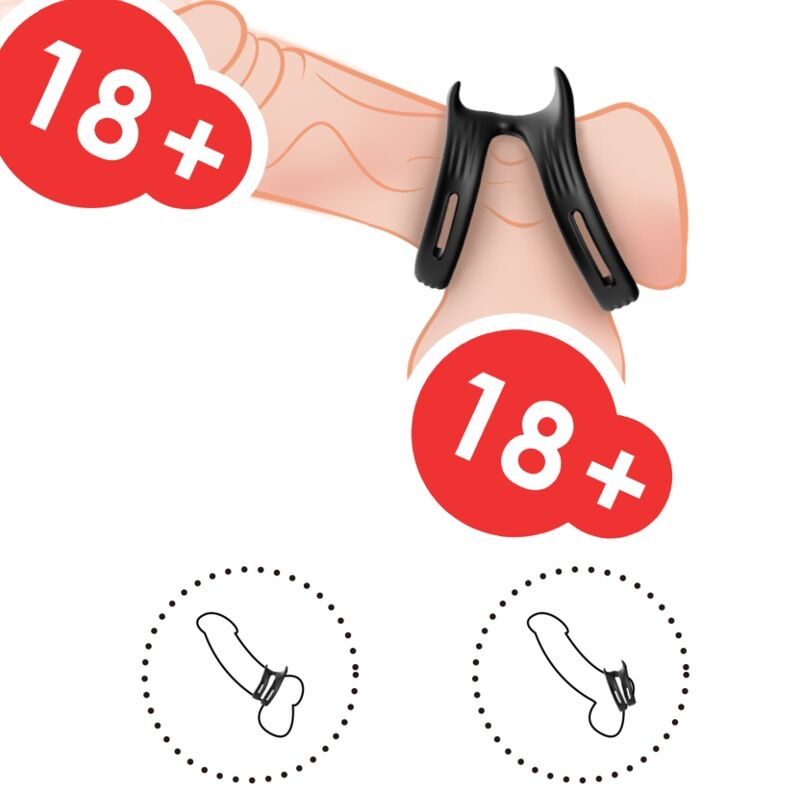 ARMONY - ANELLO DOPPIO ELASTICO DUALRING NERO – Cockring senza vibrazione – foto 3