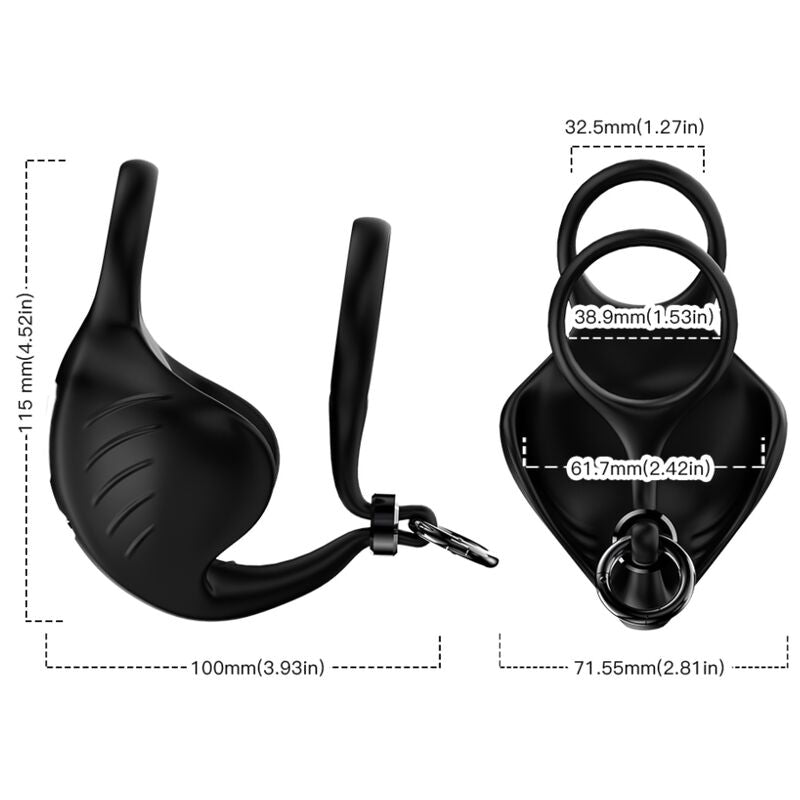 ARMONY - ANELLO VIBRATORE MANTA SCROTO NERO – Cockring con vibrazione – foto 2