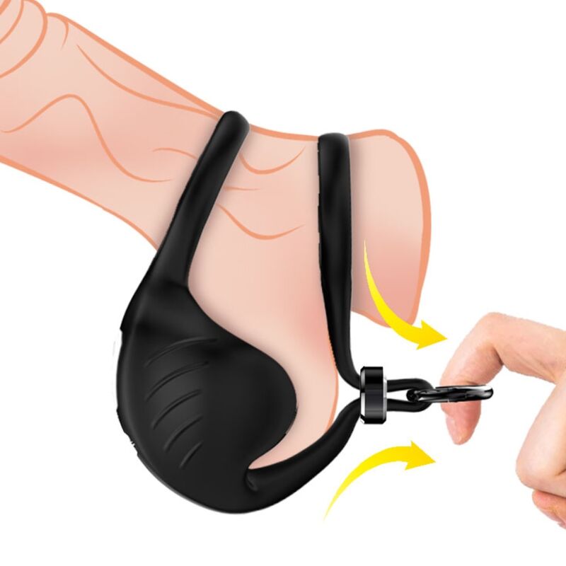 ARMONY - ANELLO VIBRATORE MANTA SCROTO NERO – Cockring con vibrazione