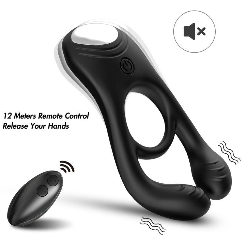 ARMONY - VEYRON DOPPIO ANELLO VIBRATORE GIOCATTOLO PER COPPIA TELECOMANDO NERO – Cockring con vibrazione