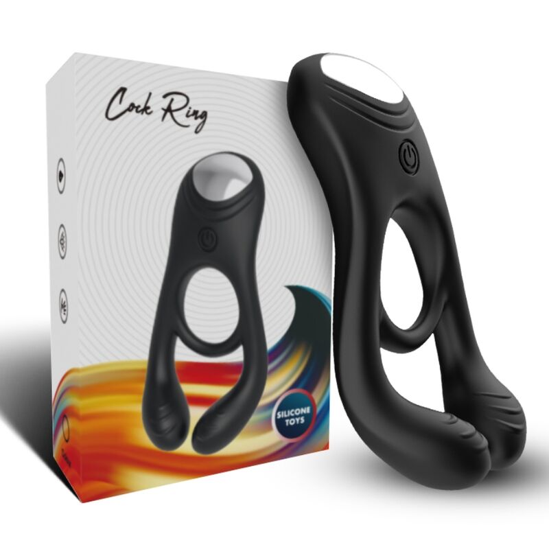 ARMONY - ANELLO VIBRATORE DOPPIO VEYRON GIOCATTOLO PER COPPIA NERO – Cockring con vibrazione – foto 3