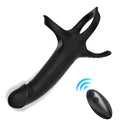 ARMONY - DILDO CON ANELLO E VIBRATORE TELECOMANDO NERO – Cockring con vibrazione