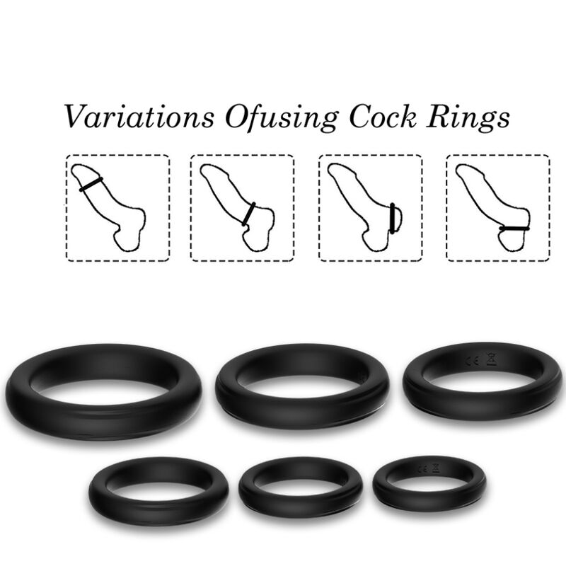 ARMONY - ANELLI DI CHIUSURA IN SILICONE NERO – Cockring senza vibrazione – foto 3