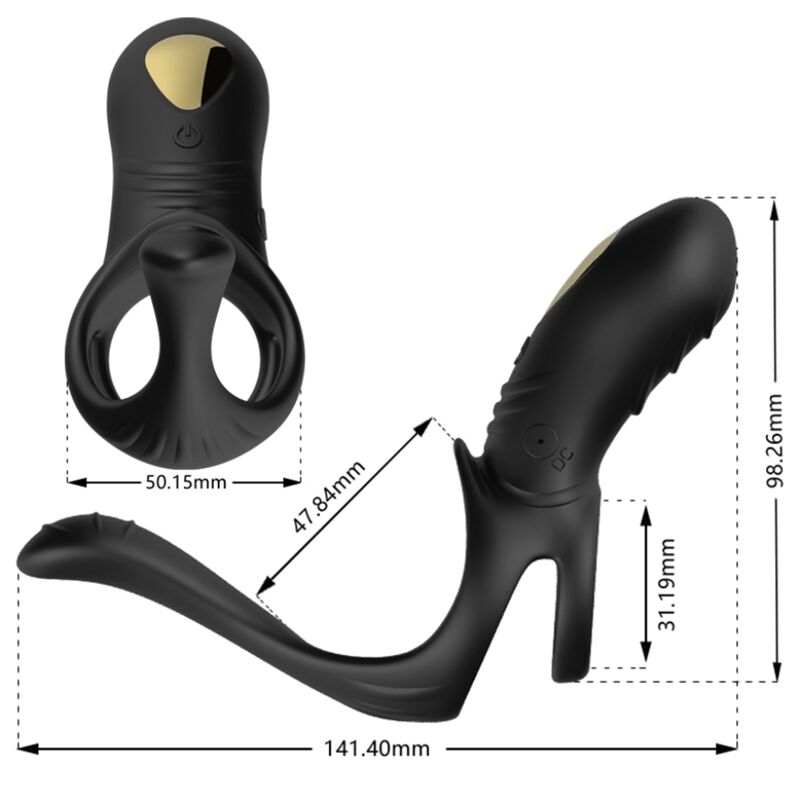 ARMONY - ANELLO VIBRATORE JOY JUMPER PER COPPIA E PLUG ANALE NERO – Cockring con vibrazione – foto 2