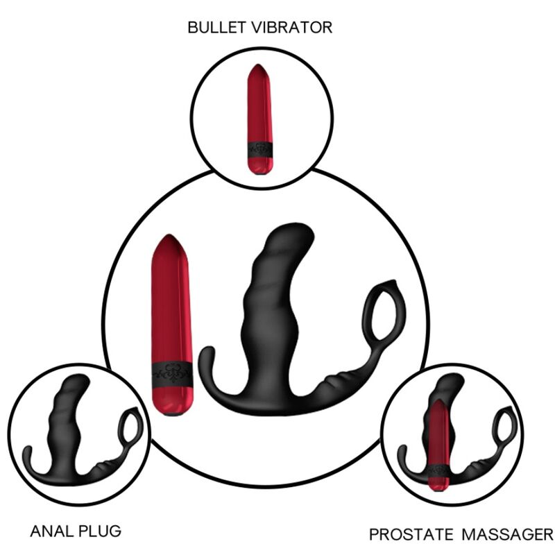 ARMONY - VIBRATORE ANALE PROSTATA KNIGHT E TELECOMANDO ANELLO NERO – Vibratori anali – foto 3