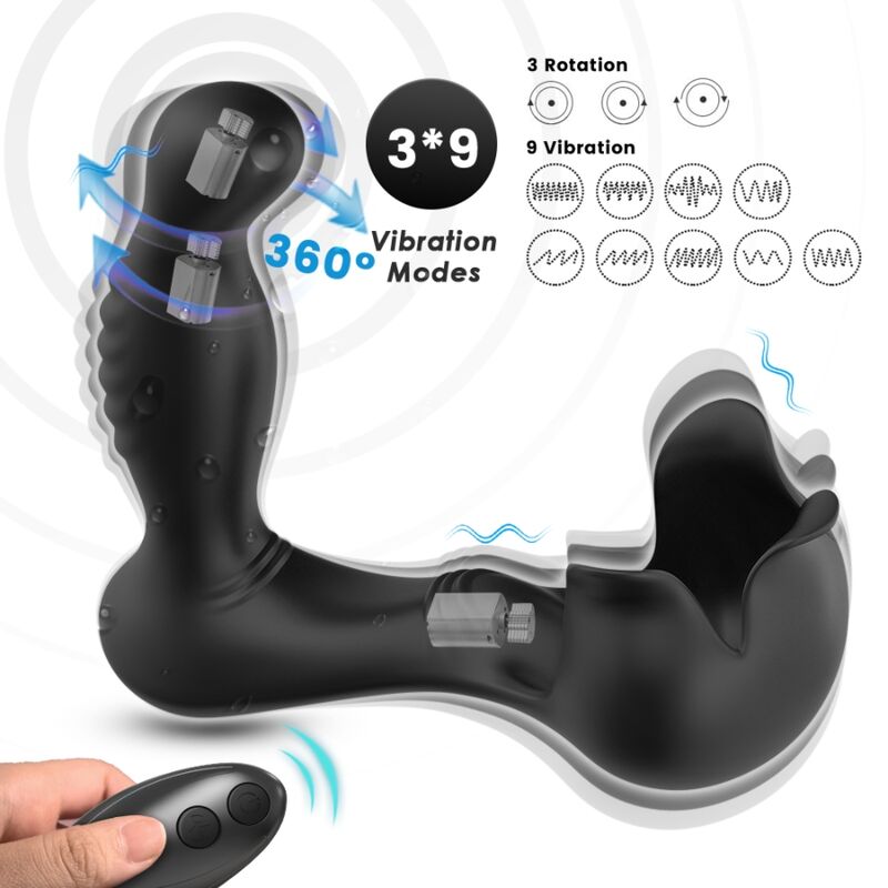 ARMONY - VIBRATORE SURROUND ANALE E STIMOLATORE TESTICOLO TELECOMANDO NERO – Vibratori anali