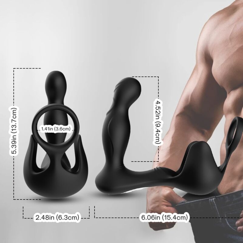 ARMONY - VIBRATORE SURROUND ANALE E STIMOLATORE TESTICOLO E ANELLO TELECOMANDO NERO – Vibratori anali – foto 2
