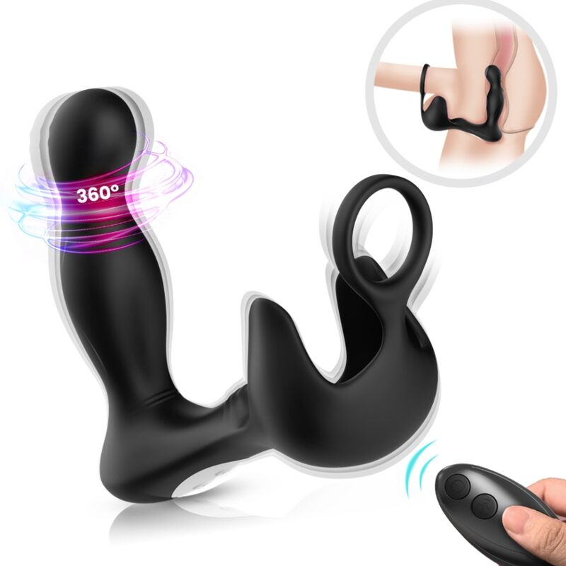 ARMONY - VIBRATORE SURROUND ANALE E STIMOLATORE TESTICOLO E ANELLO TELECOMANDO NERO – Vibratori anali