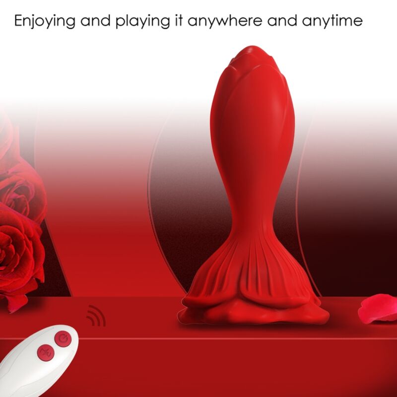 ARMONY - VIBRATORE ROSA E TELECOMANDO PICCOLO PLUG ANALE ROSSO – Tappi anali – foto 4