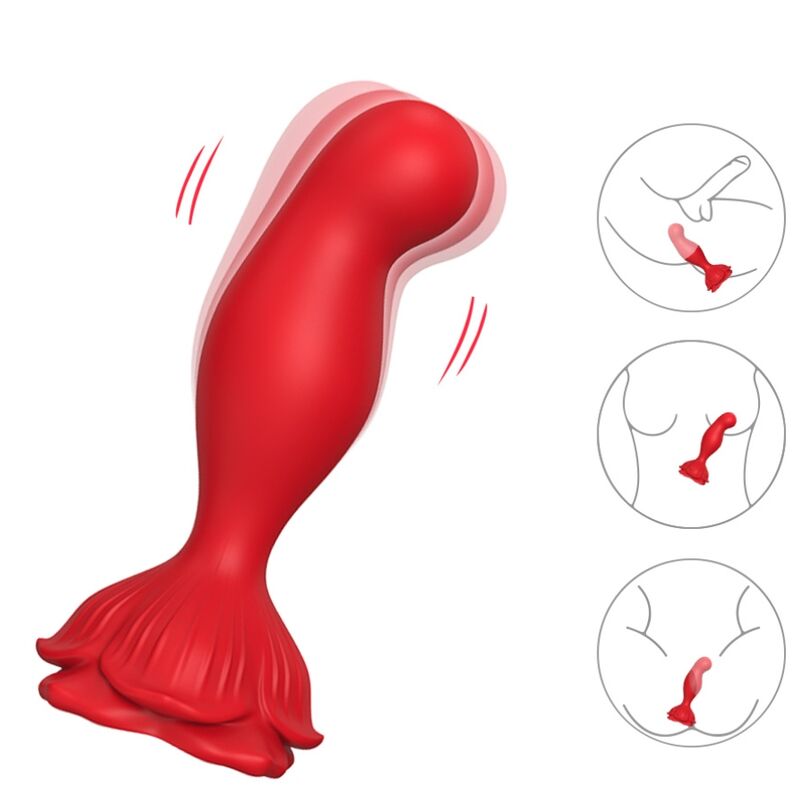 ARMONY - VIBRATORE ROSA E TELECOMANDO PLUG ANALE ROSSO – Tappi anali – foto 4