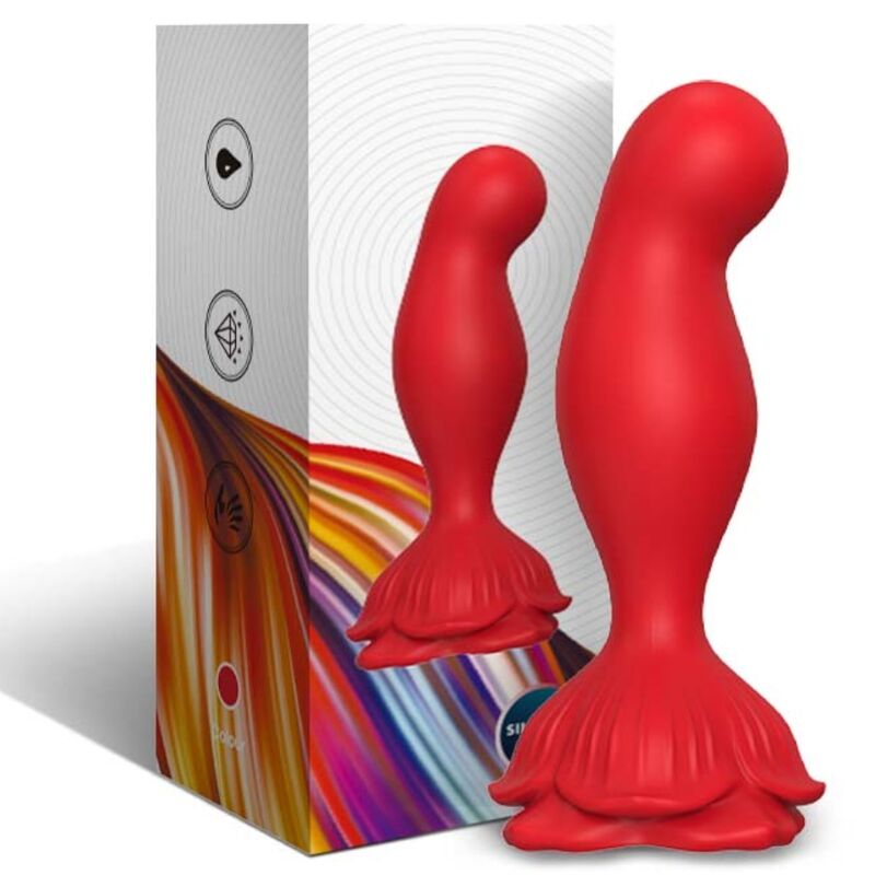 ARMONY - VIBRATORE ROSA E TELECOMANDO PLUG ANALE ROSSO – Tappi anali – foto 5