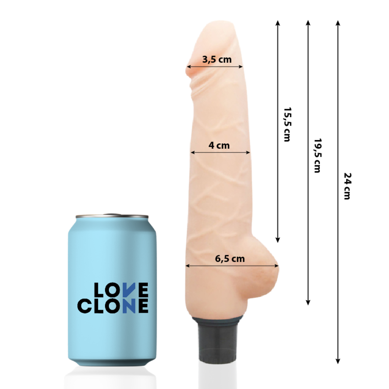 LOVECLONE - VIBRATORE HARALD AUTOLUBRIFICANTE 24 CM -O- 4 CM – Vibratori realistici – foto 2