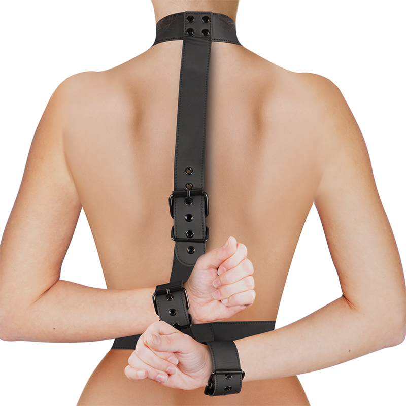 FETISH SUBMISSIVE BONDAGE - SET DI CONTENIMENTO DEL CORPO CON COLLETTO E POLSINI – Cablaggi di fissaggio – foto 3