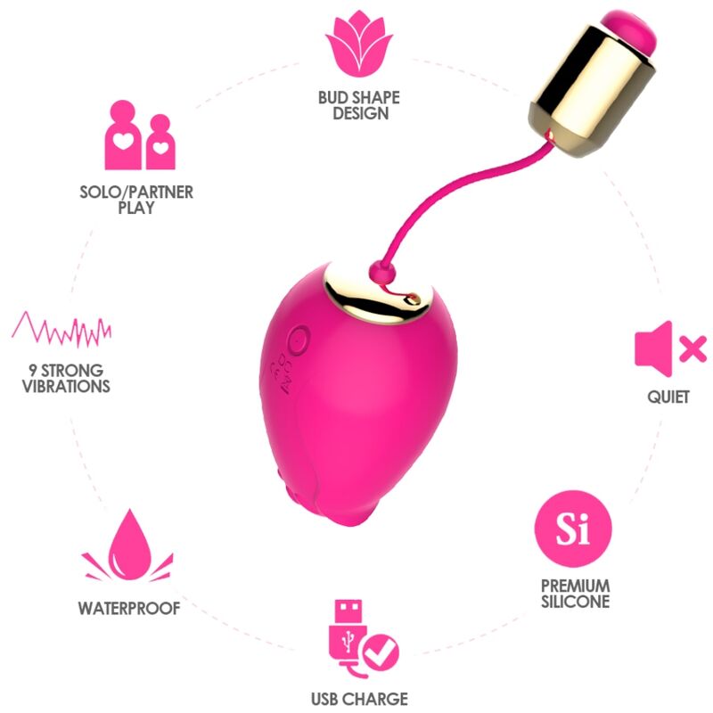 ARMONY - MANDALA EGG VIBRATORE G-SPOT REMOTE CONTROL FUCSIA – Uova vibranti – foto 3