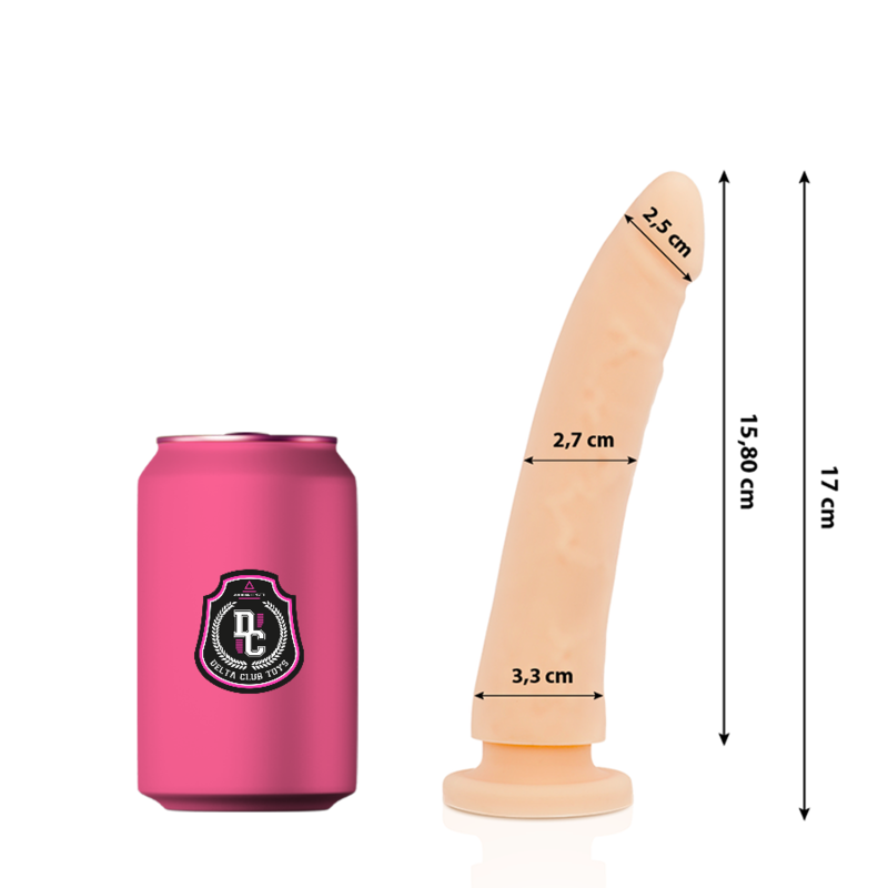 DELTA CLUB - GIOCATTOLI DILDO SILICONE MEDICO NATURALE 17 CM -O- 3 CM – Peni realistici