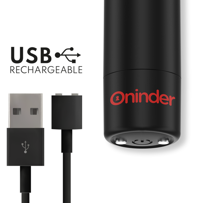 ONINDER - BERLIN VIBRATORE BULLET NERO 9 MODALITÀ 8,5 X 2 CM - APP GRATUITA – Proiettili vibranti – foto 3