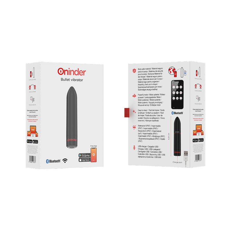 ONINDER - BERLIN VIBRATORE BULLET NERO 9 MODALITÀ 8,5 X 2 CM - APP GRATUITA – Proiettili vibranti – foto 8