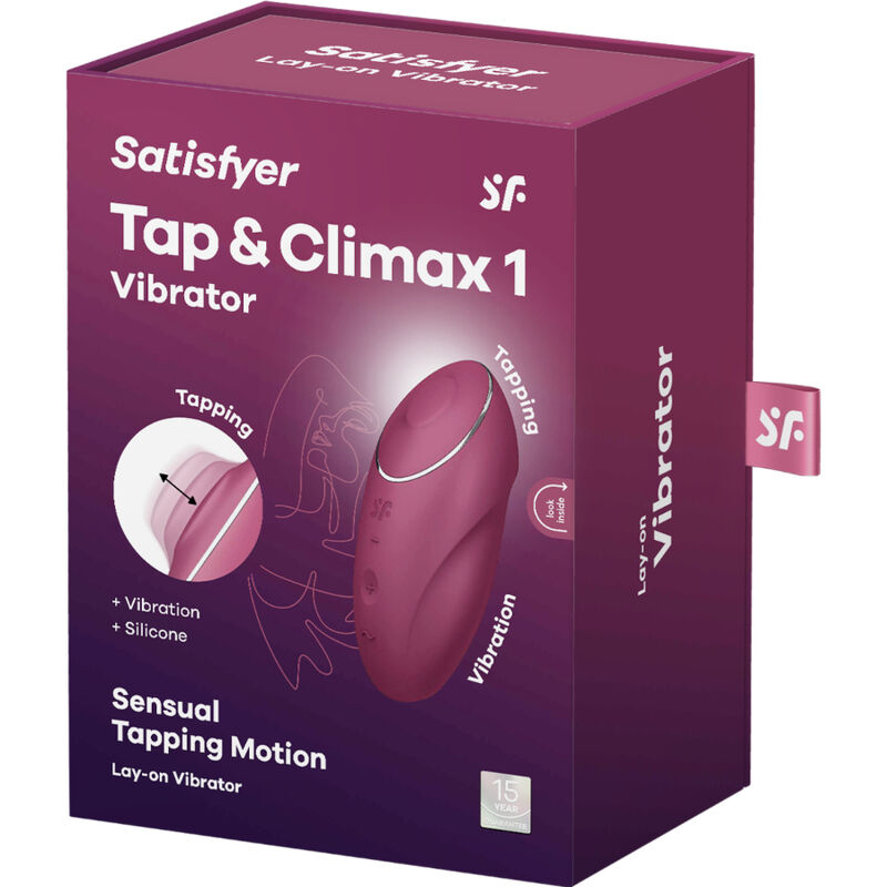 SATISFYER - TAP & CLIMAX 1 VIBRATORE LAY-ON ROSSO – Vibratori clitoridei da posare – foto 6