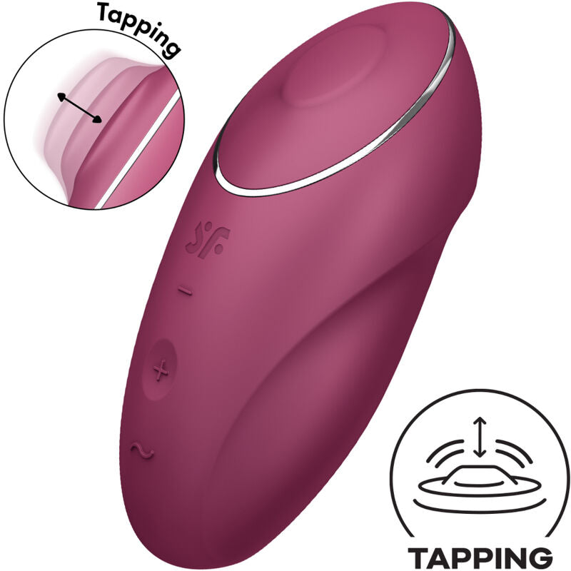 SATISFYER - TAP & CLIMAX 1 VIBRATORE LAY-ON ROSSO – Vibratori clitoridei da posare