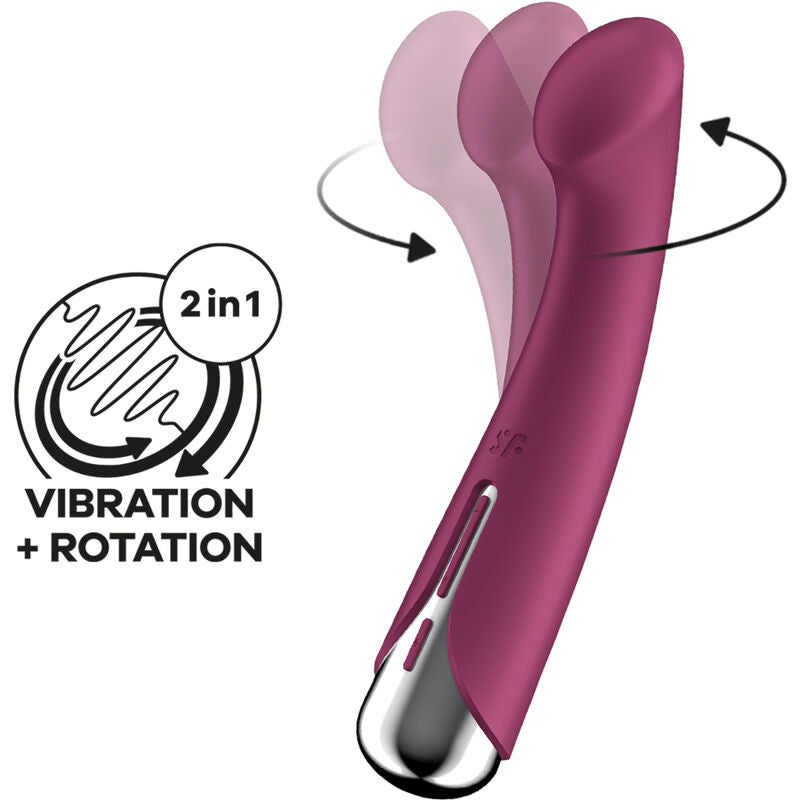 SATISFYER - SPINNING G-SPORT 1 VIBRATORE ROTATORE ROSSO – Vibratori a punto G