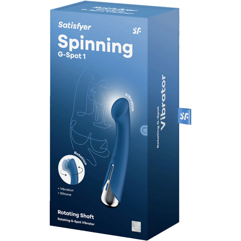 SATISFYER - SPINNING G-SPORT 1 VIBRATORE ROTATORE BLU – Vibratori a punto G – foto 6