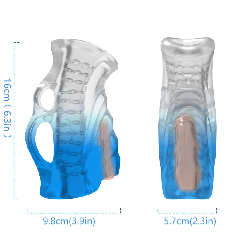 ARMONY - DITO MASTURBATORE E VIBRATORE BLU GRADIENTE – Vari masturbatori – foto 3