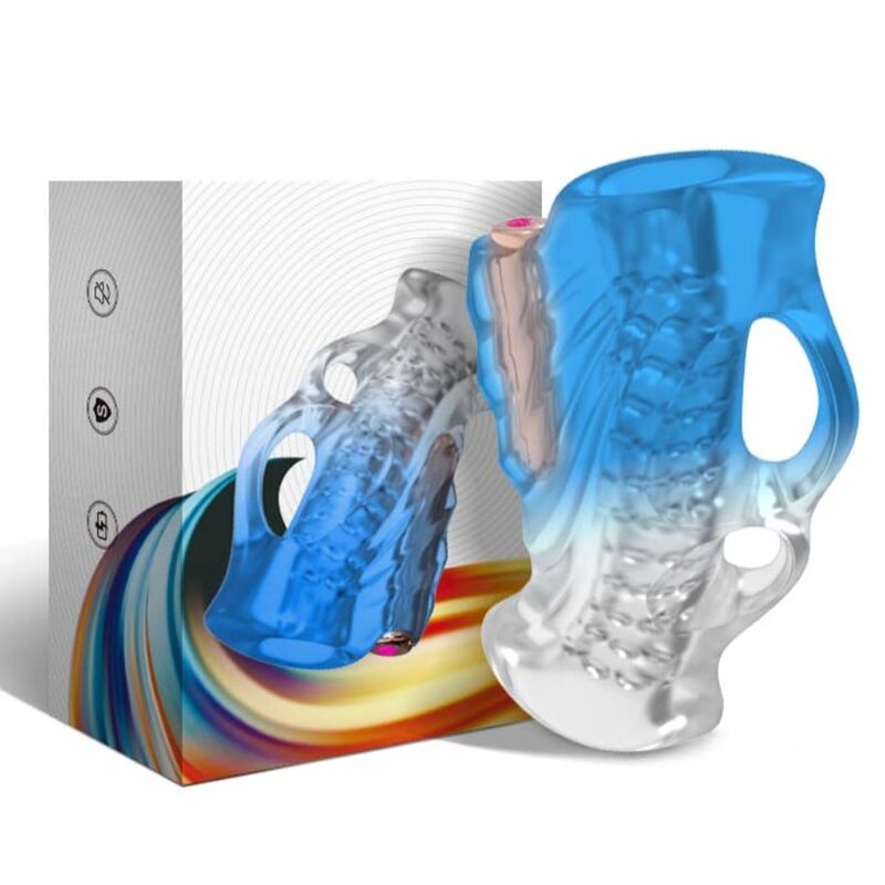 ARMONY - DITO MASTURBATORE E VIBRATORE BLU GRADIENTE – Vari masturbatori – foto 4
